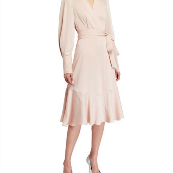 COPY - BCBG MAXAZRIA Satin-Back Crêpe Wrap Dress - Picture 2 of 9